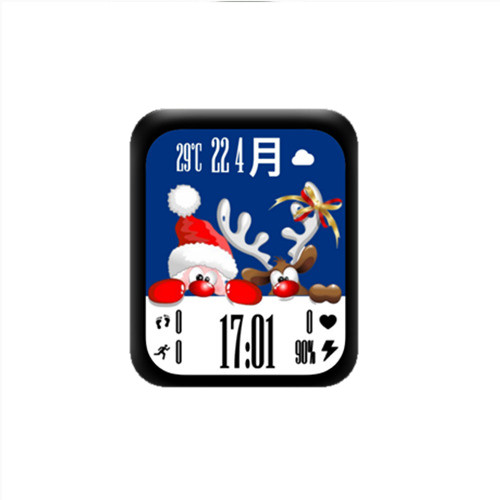 卡通动漫圣诞老人驯鹿数字表盘