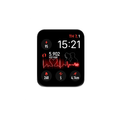 简约心率数字运动表盘