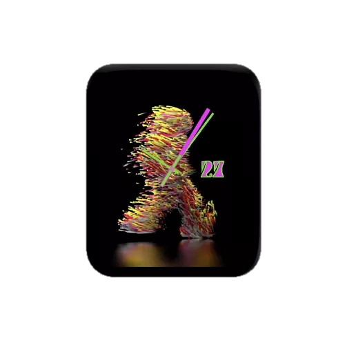 简约炫酷彩条人形表盘