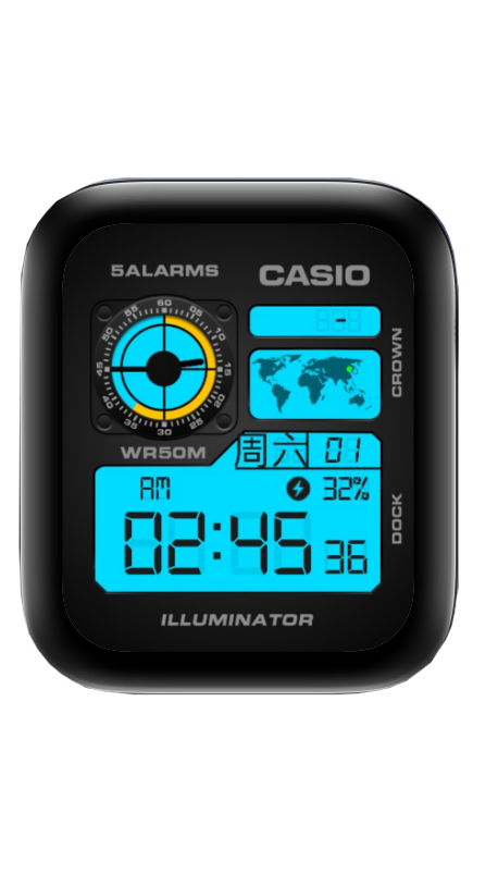数字CASIO卡西欧表盘