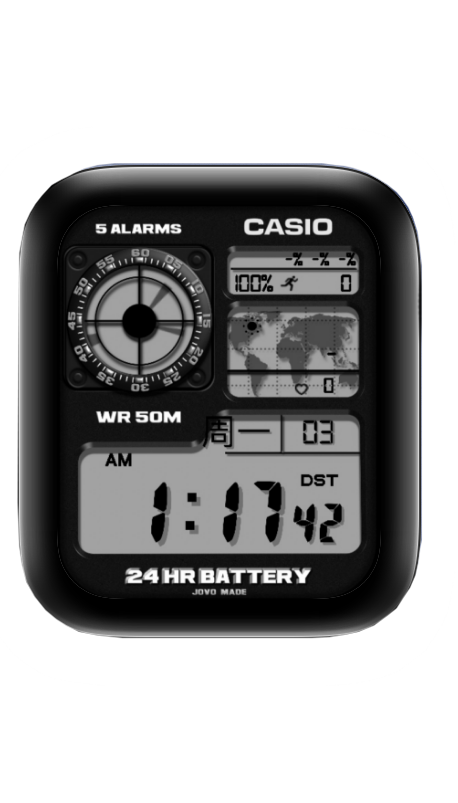 数字CASIO卡西欧手表表盘