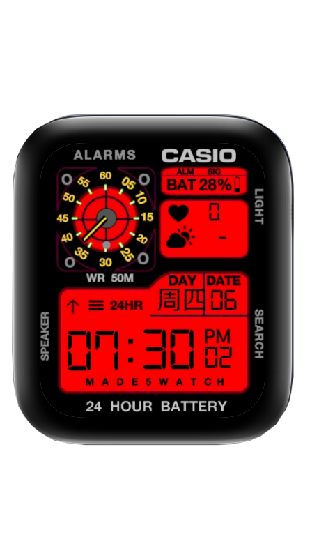 数字CASIO卡西欧表盘