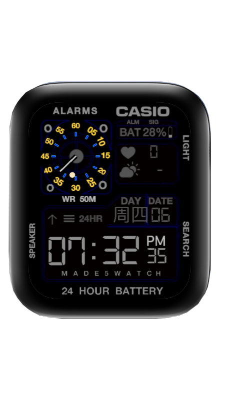 数字CASIO卡西欧表盘