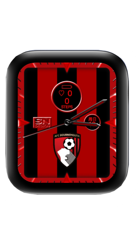 红色伯恩茅斯足球俱乐部（AFC Bournemouth）表盘
