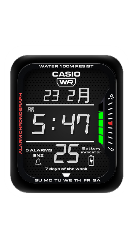 经典CASIO卡西欧数字表盘