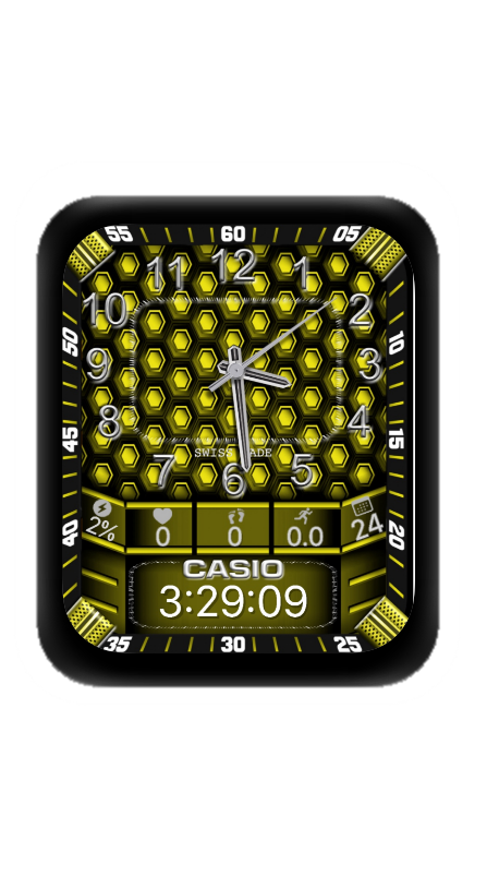 黄色菱形图案数字指针表盘