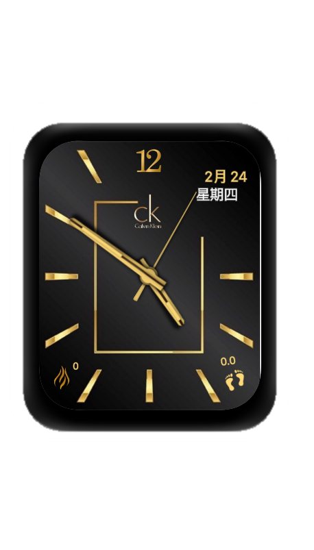 金色简约CK指针表盘
