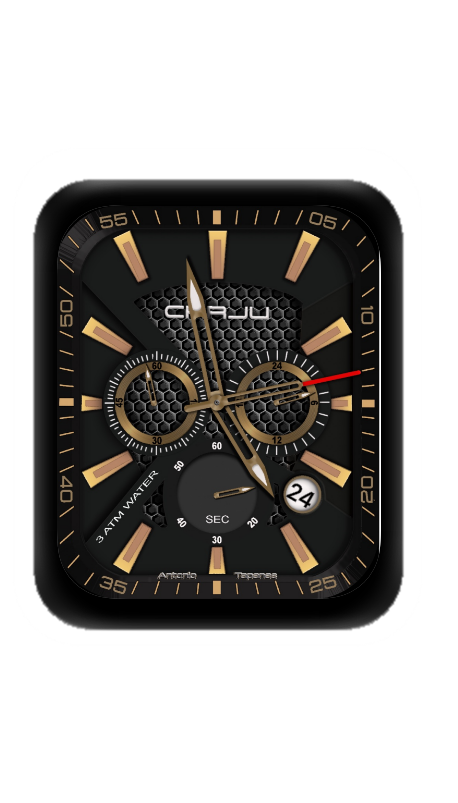 金色CARJJU指针数字表盘