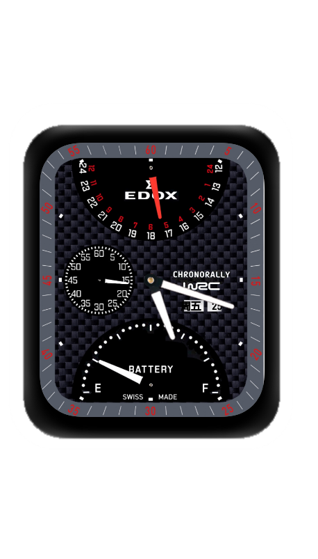 黑色EDOX数字指针表盘