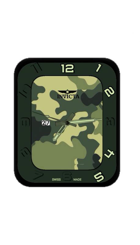INVICTA迷彩数字指针表盘
