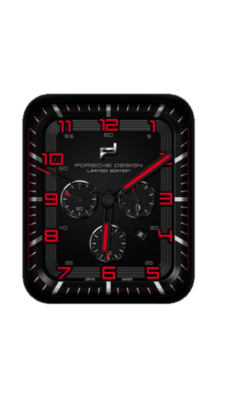 红色保时捷数字指针表盘