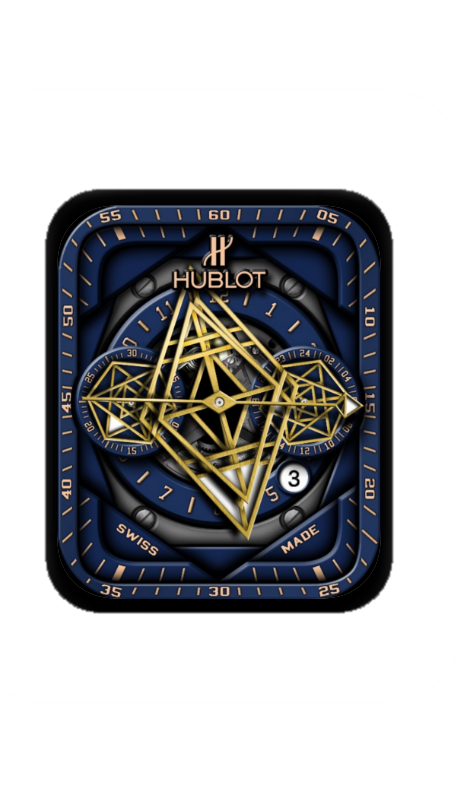 蓝色HUBLOT宇舶镂空数字指针表盘