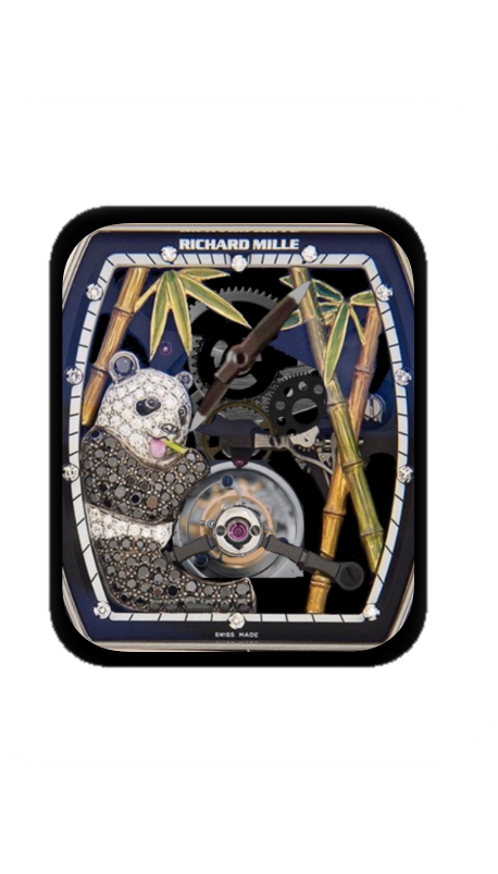 理查德米勒(RICHARD MILLE)镂空机械熊猫指针表盘