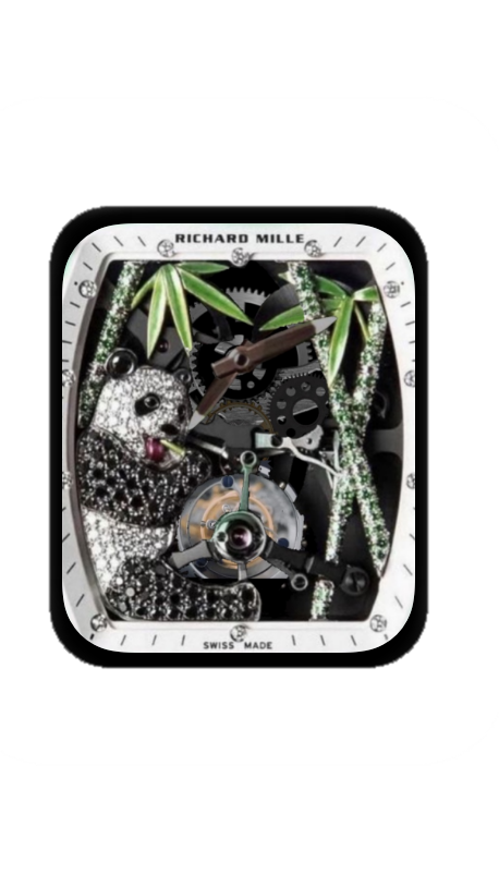 理查德米勒(RICHARD MILLE)镂空机械熊猫指针表盘