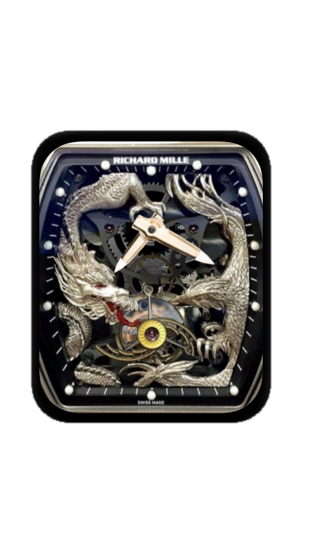 理查德米勒(RICHARD MILLE)镂空机械龙凤指针表盘