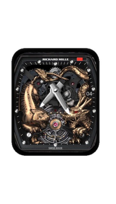 理查德米勒(RICHARD MILLE)镂空机械龙虎指针表盘