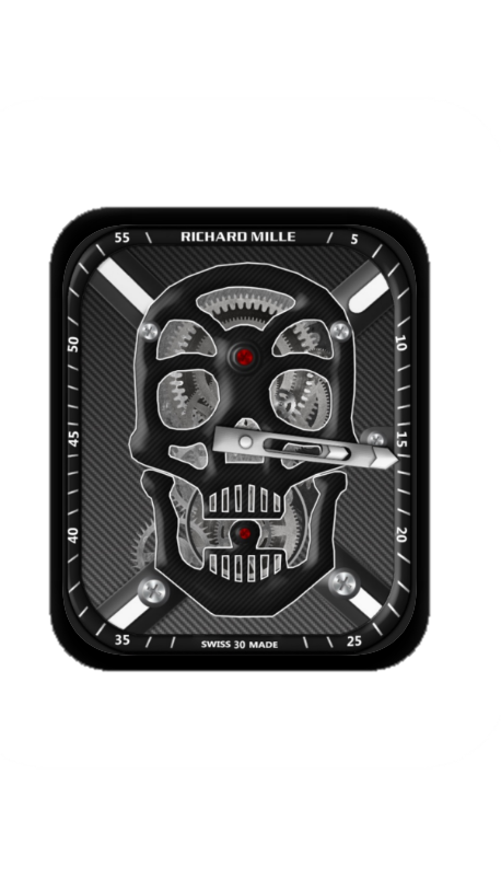 理查德米勒(RICHARD MILLE)镂空机械骷髅头指针表盘