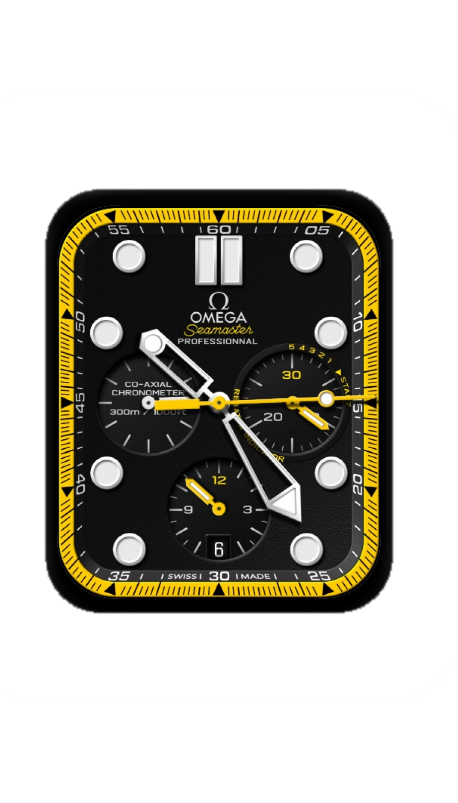 黄色OMEGA欧米茄数字指针表盘