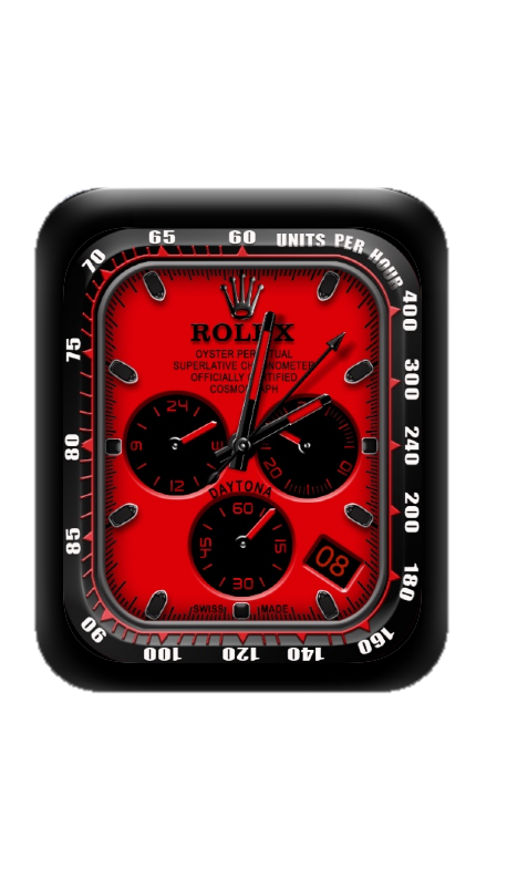 红色ROLEX劳力士数字指针表盘