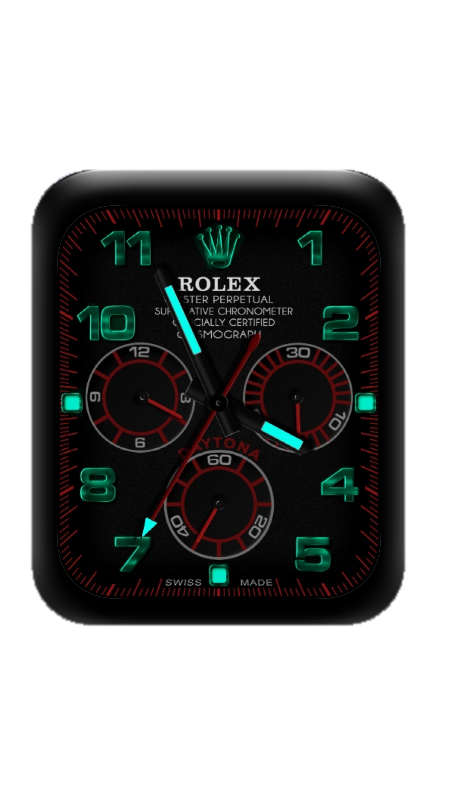 红色指针绿色数字ROLEX劳力士表盘