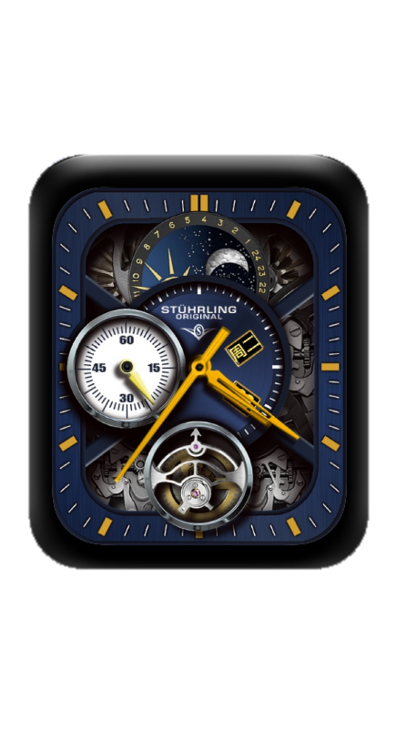 镂空蓝色指针数字机械表盘