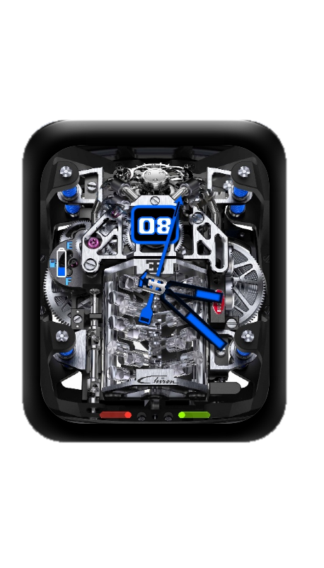 布加迪汽车引擎数字指针表盘