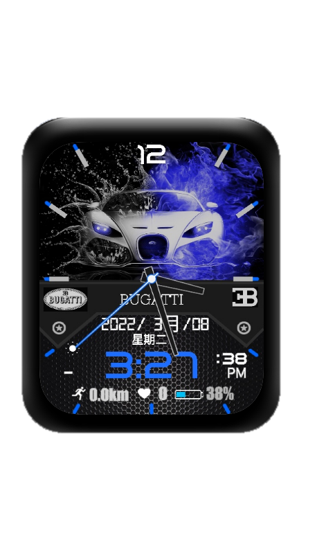 布加迪汽车数字表盘