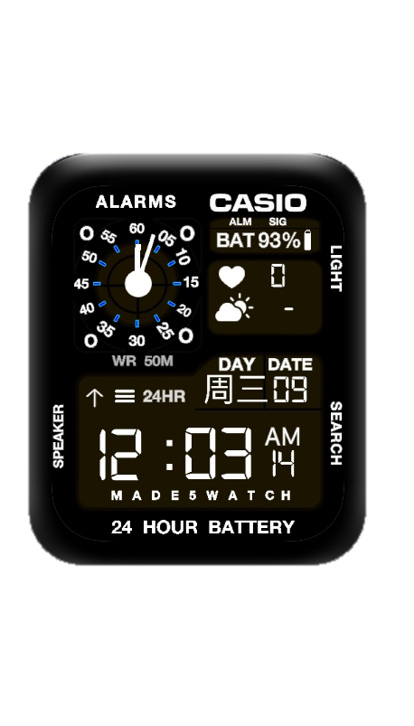 CASIO卡西欧数字表盘