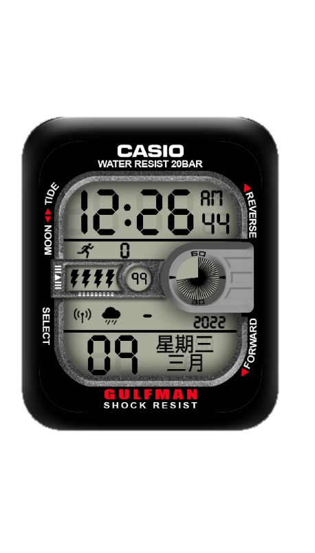 CASIO卡西欧数字表盘