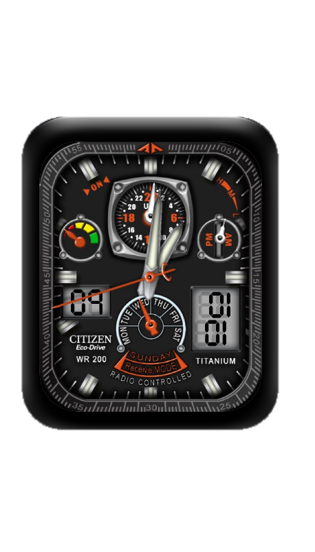 CITIZEN西铁城数字指针表盘