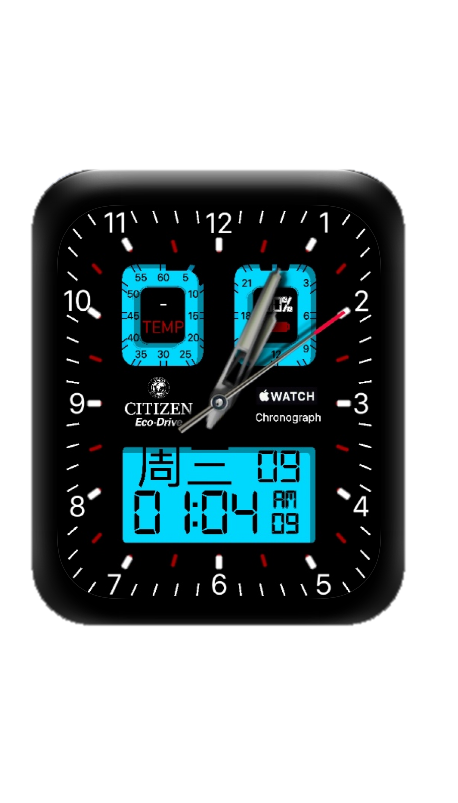 CITIZEN西铁城数字指针表盘