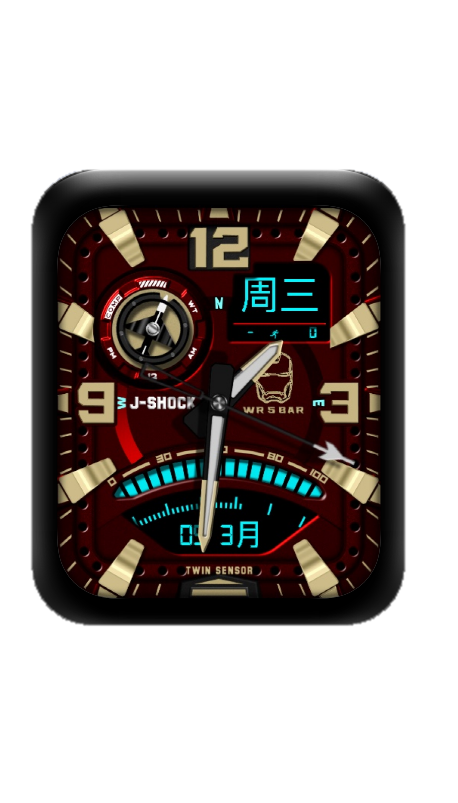 钢铁侠数字指针表盘