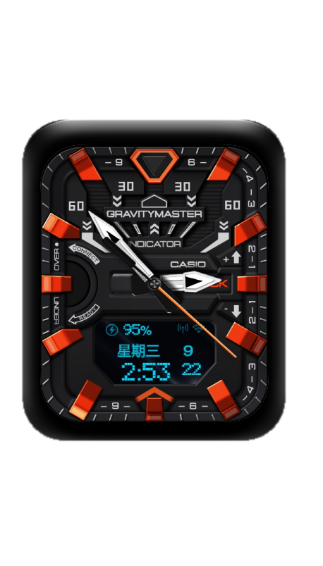 炫酷CASIO卡西欧数字指针表盘