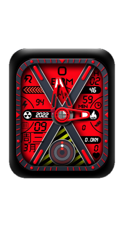 红色数字指针运动表盘