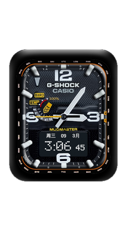 CASIO卡西欧数字指针表盘