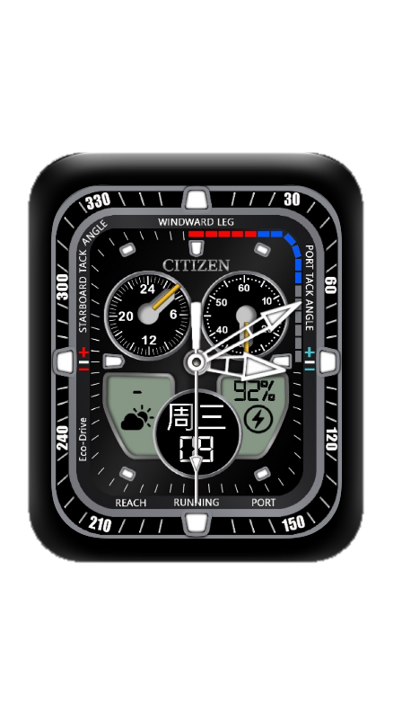 CITIZEN西铁城数字指针表盘