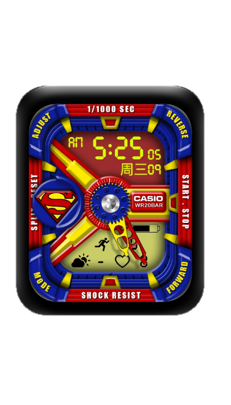 CASIO卡西欧数字指针表盘