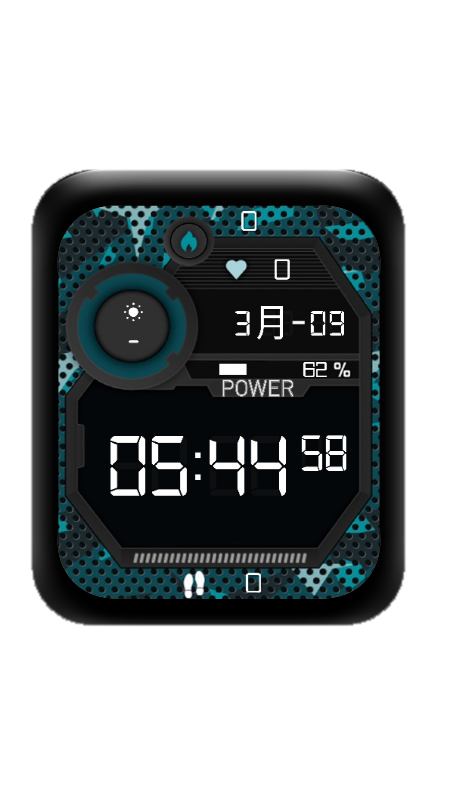 镂空迷彩数字运动表盘