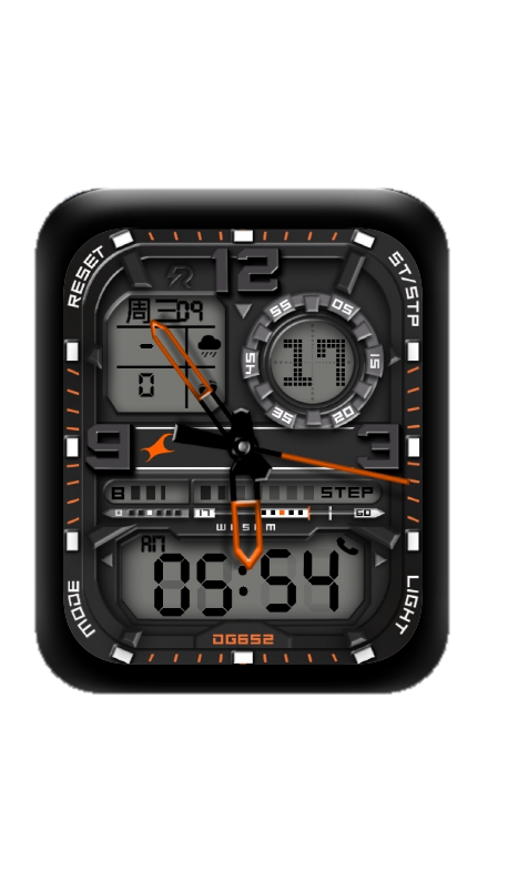 黑色数字天气表盘