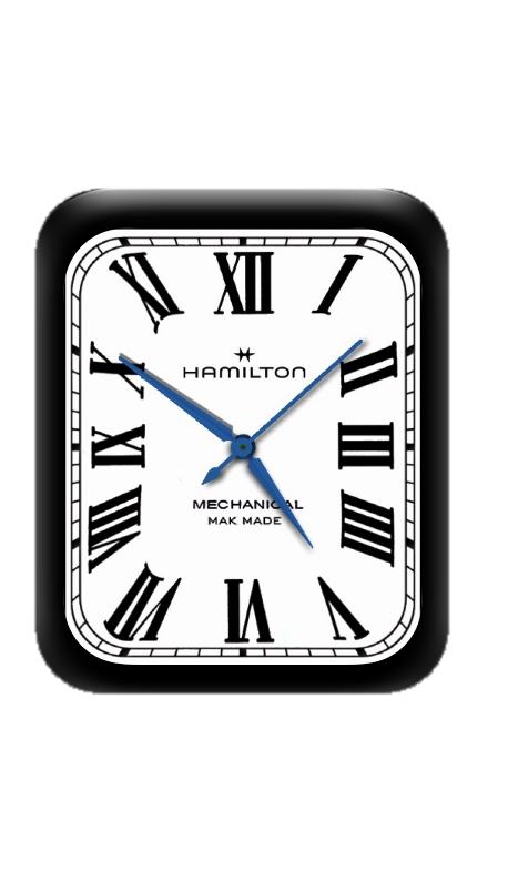 白色HAMILTON汉米尔顿蓝色指针表盘