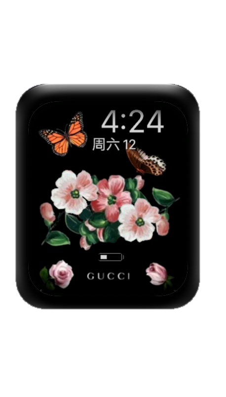 动态蝴蝶花朵GUCCI古驰数字表盘