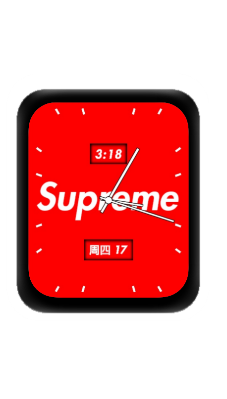 红色Supreme数字指针表盘