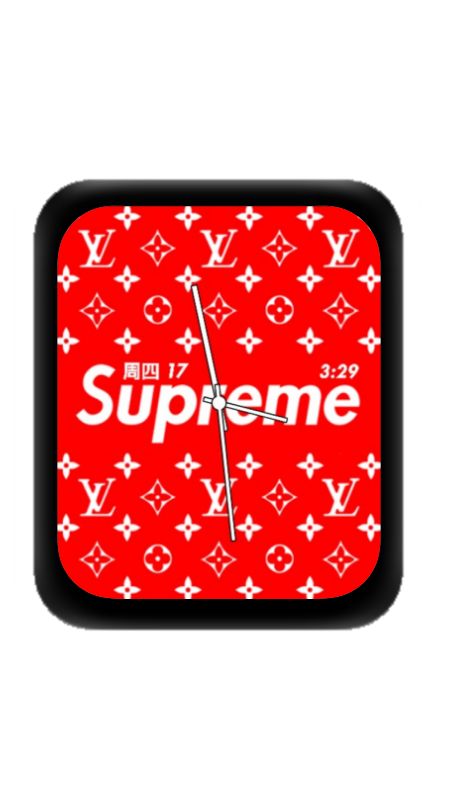 红色Supreme联名LV数字指针表盘