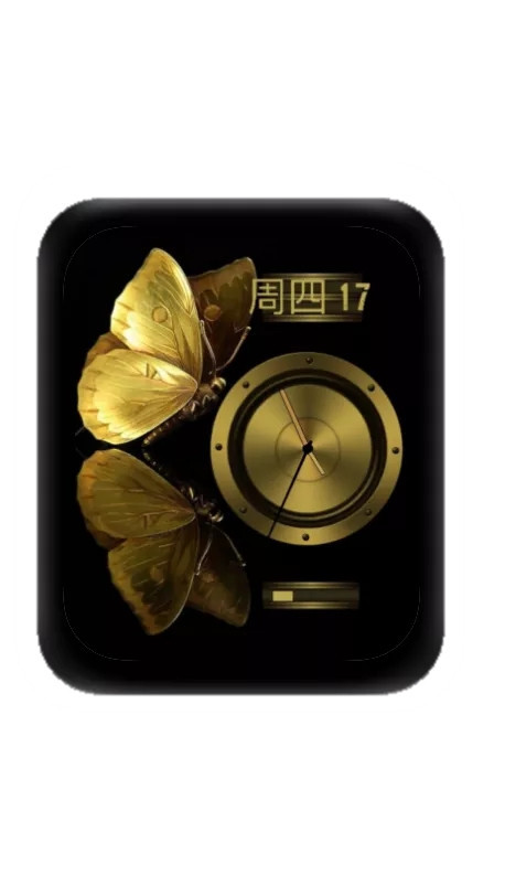 金色蝴蝶数字表盘