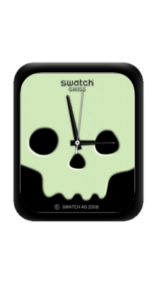 简约墨绿色骷髅指针表盘