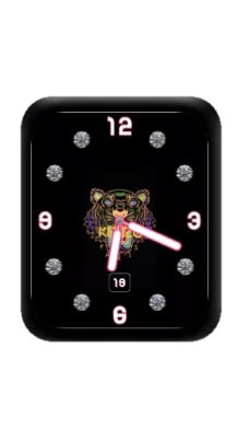 KENZO老虎头数字指针黑色表盘