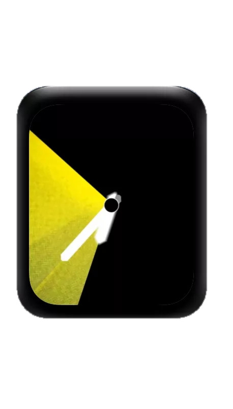 简约黑色指针黄色光茫表盘