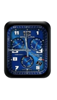 百年灵BREITLING蓝色数字指针表盘