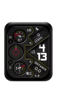 黑色炫酷数字指针运动表盘