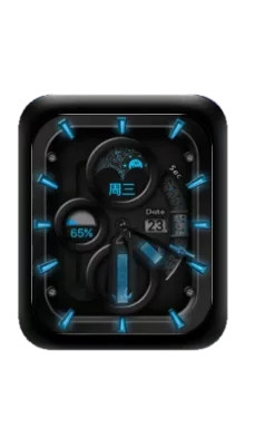 炫酷蓝色指针黑色表盘